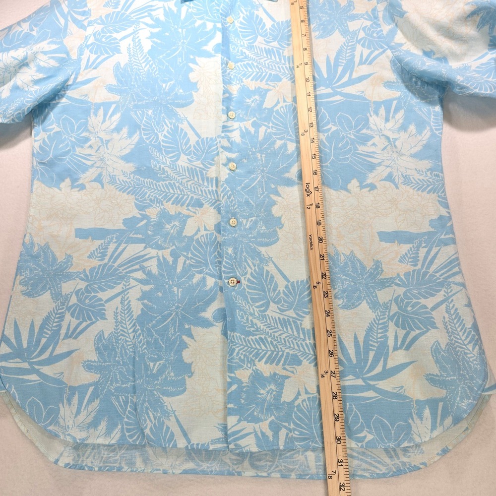 Daniel Cremieux Collection Mens XL Linen Cotton Tropical Floral Shirt Blue L/S - Picture 6 of 8